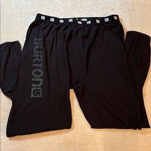 Burton Snowboard Ski Base Layer Pants Black Mens XL Polyester Performance VTG